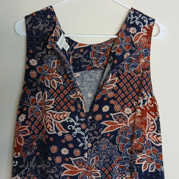 APRICOT Navy Floral Print Dress with Red and Cream Accents - Picture 8 of 12